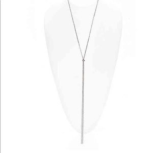 Silver metallic long necklace